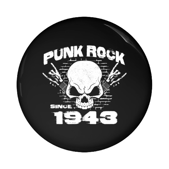 Punk Rock Since 1943 - Skull Rock Hands 81st Pin Buttons