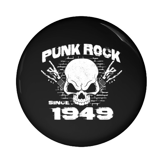Punk Rock Since 1949 - Skull Rock Hands 75th Pin Buttons