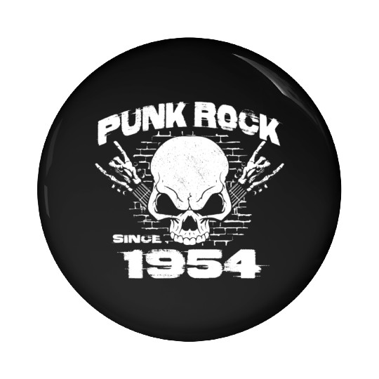 Punk Rock Since 1954 - Skull Rock Hands 70th Pin Buttons