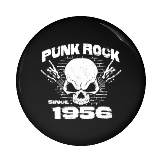 Punk Rock Since 1956 - Skull Rock Hands 68th Pin Buttons