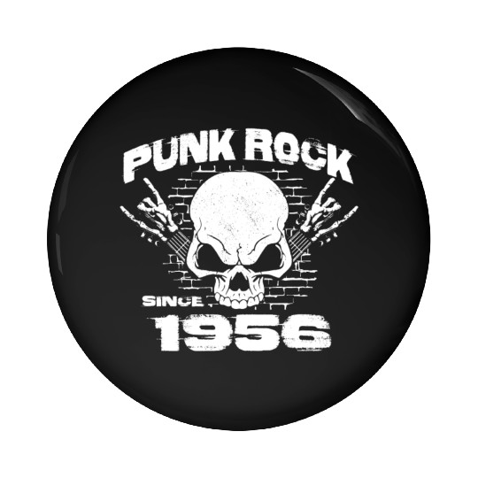 Punk Rock Since 1956 - Skull Rock Hands 68th Pin Buttons