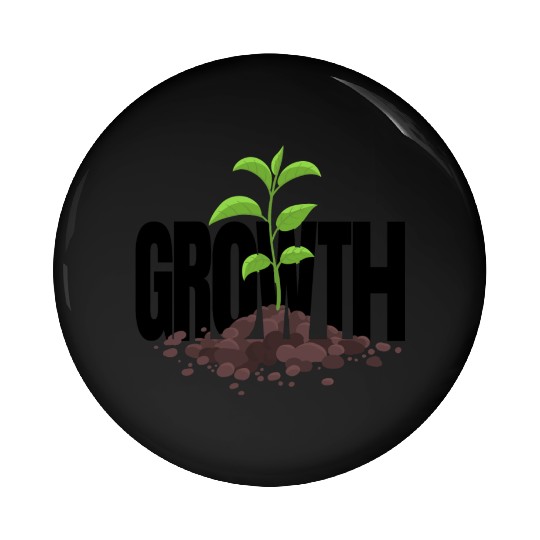 Growth Typography Design Pin Buttons