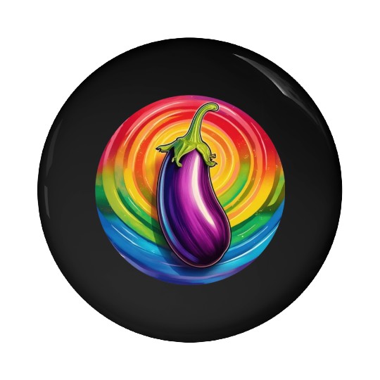 LGBTQ Eggplant Pin Buttons