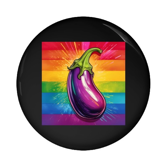 LGBTQ Eggplant Pin Buttons
