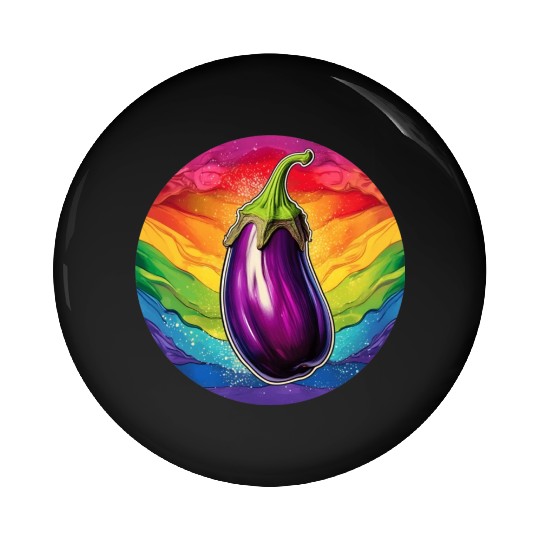 LGBTQ Eggplant Pin Buttons