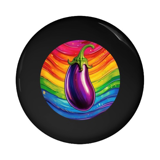 LGBTQ Eggplant Pin Buttons