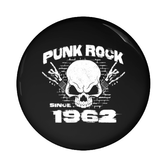 Punk Rock Since 1962 - Skull Rock Hands 62nd Pin Buttons
