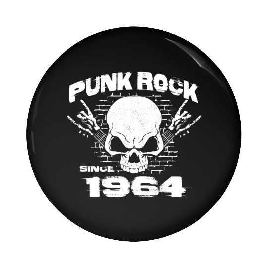 Punk Rock Since 1964 - Skull Rock Hands 60th Pin Buttons