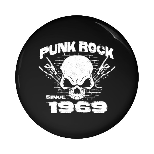 Punk Rock Since 1969 - Skull Rock Hands 55th Pin Buttons