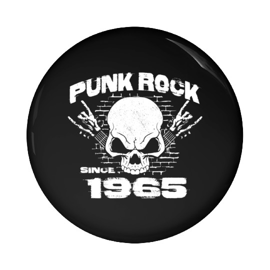 59th Birthday - Punk Rock Since 1965 Skull Rock Pin Buttons