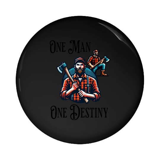 Lumberjack Destiny Funny Man Axe Pin Buttons