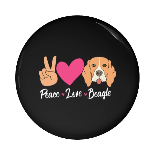 Beagle Dog Mom Mothers Day Peace Love Beagles Pin Buttons