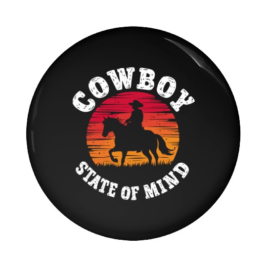 Cowboy Lifestyle Western Theme with Horses and Pin Buttons