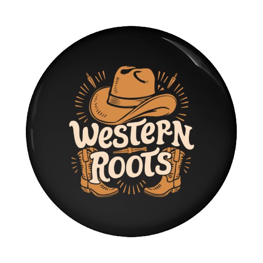 Cowboy Lifestyle Western Theme with Horses and Pin Buttons