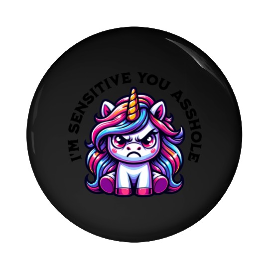 Angry Unicorn Funny Saying Colorful Fun Motif Pin Buttons