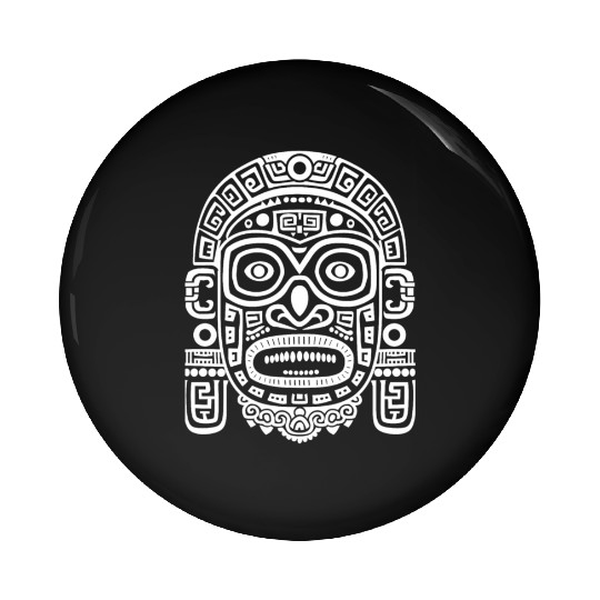 Maya God Mayan Mythology Ek Chuah Intricate Mask Pin Buttons