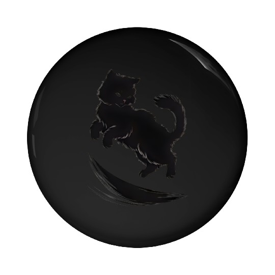 Playful Black Cat Pin Buttons