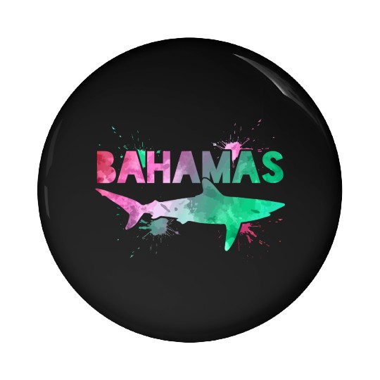 Bahamas Shark Watercolor Souvenir Pin Buttons
