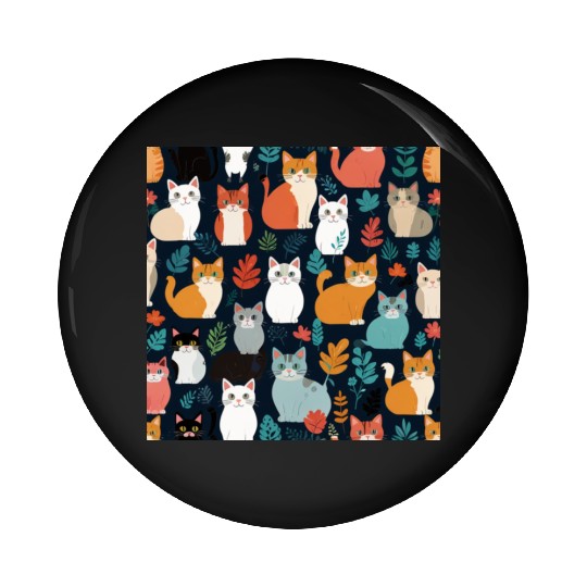 Catty Camouflage Pin Buttons