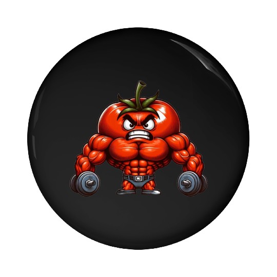 Muscle Tomato Pin Buttons