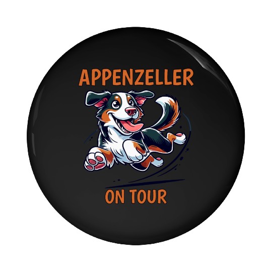 Appenzeller On Tour Funny Dog Lover Graphic Pin Buttons