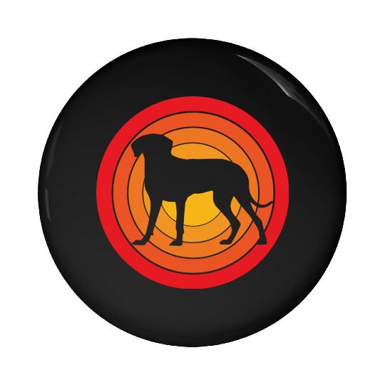 Retro Sunset Weimaraner Dog Silhouette Pin Buttons
