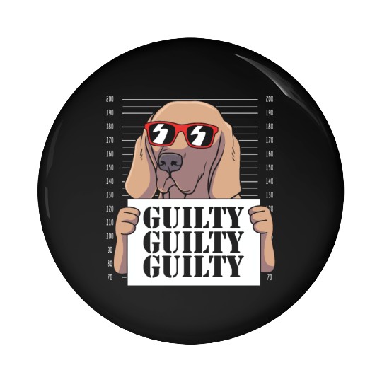 Dog With Sunglasses Mugshot Funny Weimaraner Pin Buttons