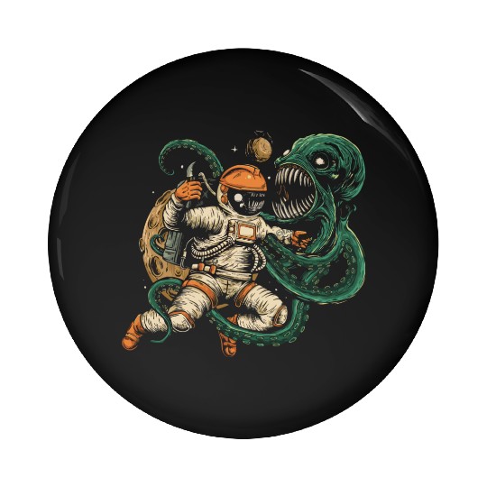 Astronaut vs. Octopus: Epic Space Battle Pin Buttons