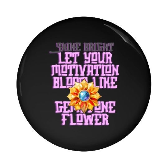 Cheerful Gem Blossom Pin Buttons
