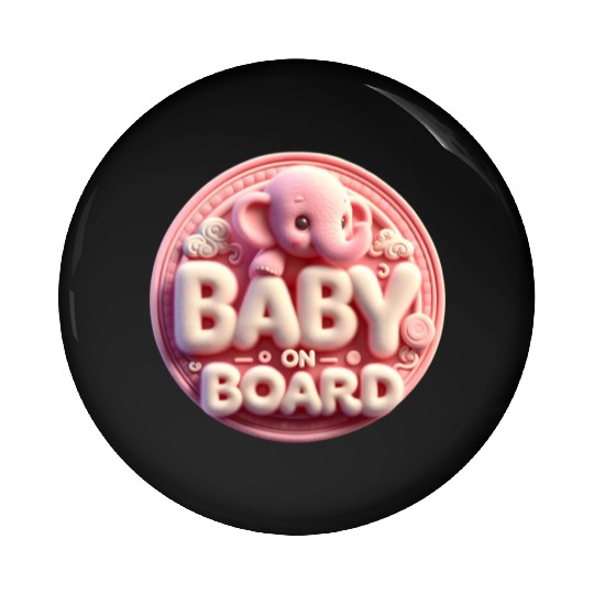 Baby announcement with text “Baby on Board" Pin Buttons