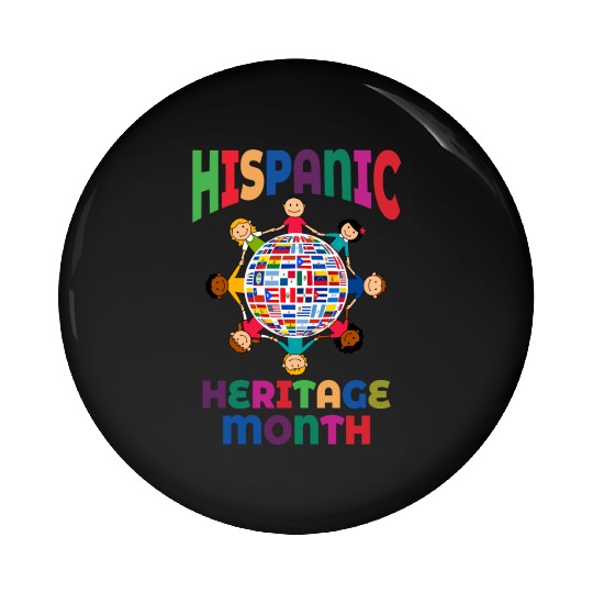 Hispanic Heritage Month Kids Countries Flags World Pin Buttons