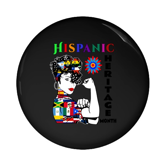 Hispanic Heritage Month Latino Countries Flag Pin Buttons