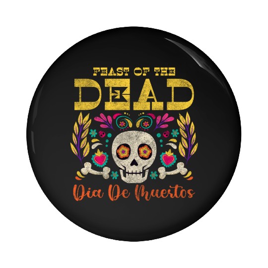 Holiday Festival Skull Commemoration Pin Buttons