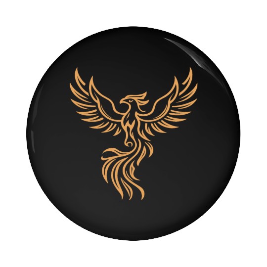 Phoenix Majestic Tribal Art Bird Fire Symbol Pin Buttons