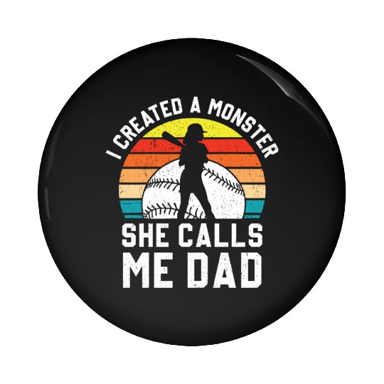 Calls Me Softball Dad Funny Daddy Father's Day Pin Buttons