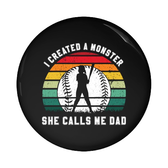 Calls Me Softball Dad Funny Daddy Father's Day Pin Buttons