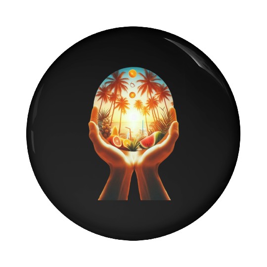 Sunset Paradise: Embrace the Season: Tropical Vibe Pin Buttons