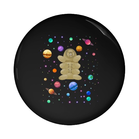 Tardigrade Space! Nerd, Geek Microbiology Science Pin Buttons