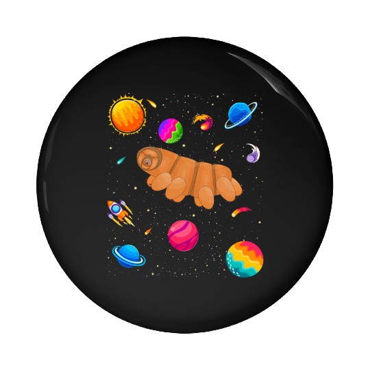 Tardigrade Space! Nerd, Geek Microbiology Science Pin Buttons