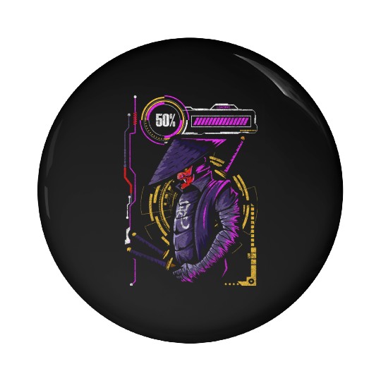 Cyberpunk Style Neon Effect Pin Buttons