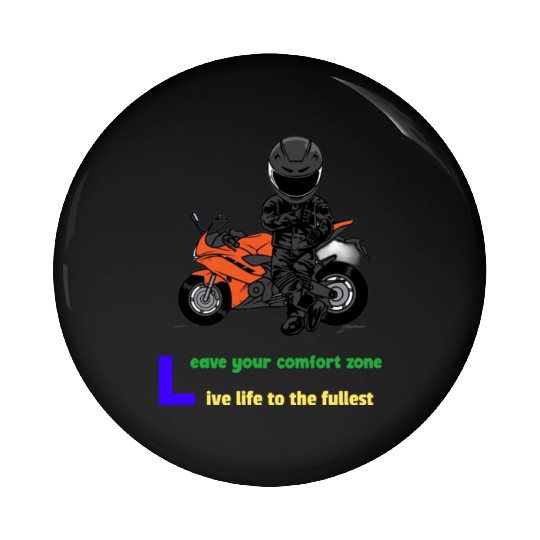 Leave Your Comfort Zone. Ride Towards Freedom. Pin Buttons