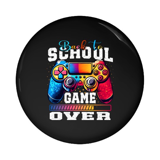 Happy Back to school Game Over Grunge Design Pin Buttons