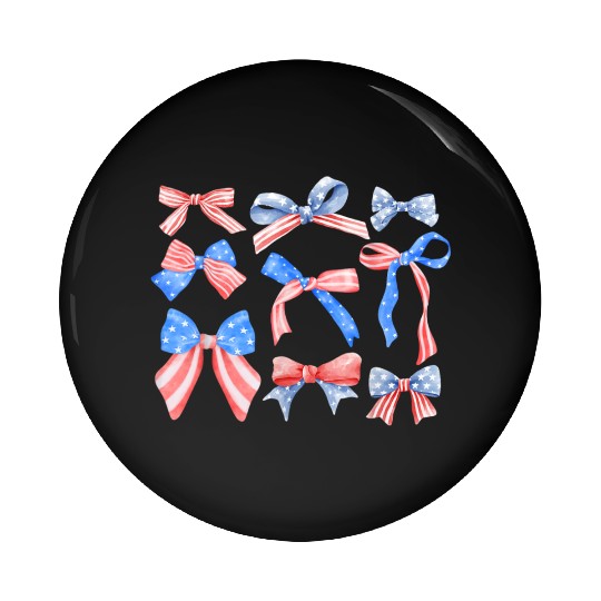 Red White Blue American Coquette Pin Buttons