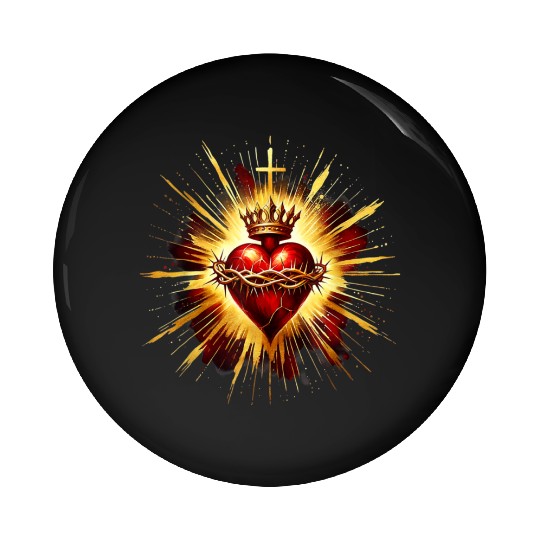 Sacred Heart Jesus Catholic Devotion Pin Buttons