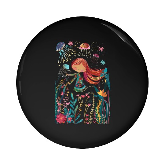 jellyfish girl Pin Buttons
