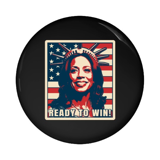 Kamala Harris, Election 2024, Ready To Win Pin Buttons