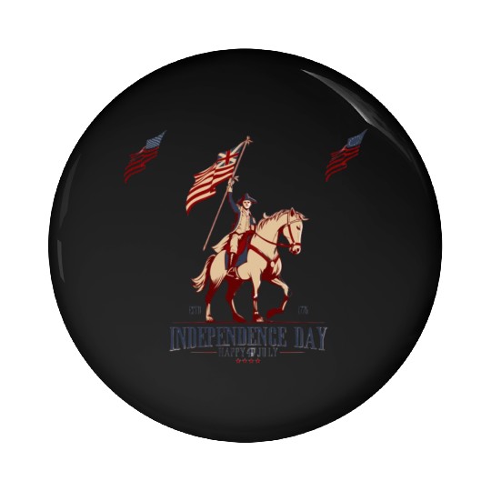 tism, USA culture, a horse, and George Washington: Pin Buttons