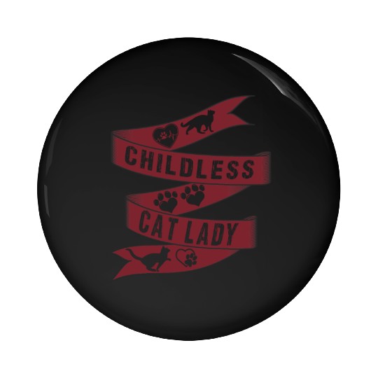 Vintage And Retro Funny Childless Cat Lady Pin Buttons