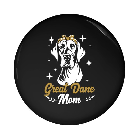 Cute Dog Mom Polka Dot Hair Bow Great Dane Mom Pin Buttons