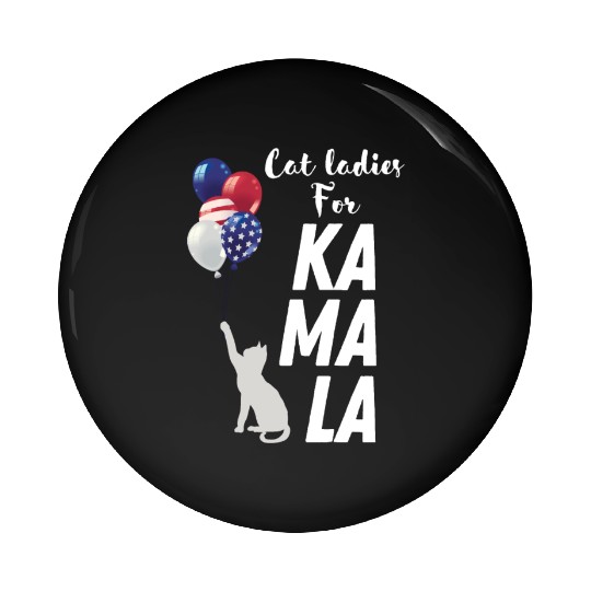 Cat ladies voting for Kamala Pin Buttons